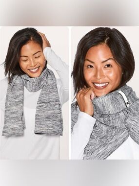 🆕 NWT Lululemon Vinyasa Scarf Rulu Space Dye Camo Infinity Snap Yoga Black White